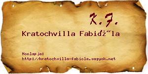 Kratochvilla Fabióla névjegykártya